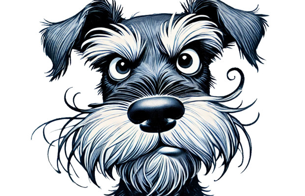 Barking Mad Schnauzer Isolated