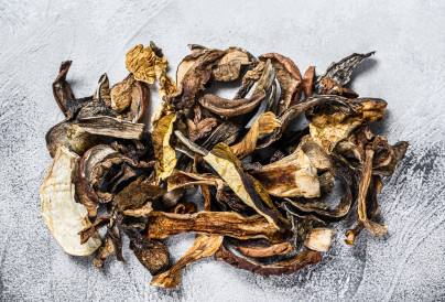 mixed wild dried mushrooms white background top 2024 12 09 02 29 58 utc