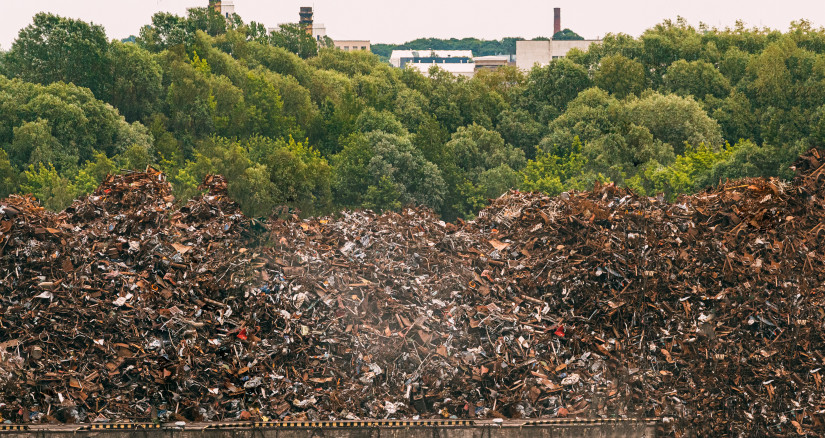 old iron dump in back yard of factory eco concept 2025 02 25 11 33 12 utc